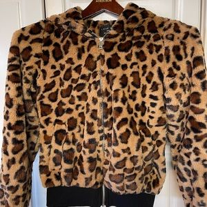 Love Tree faux fur hooded jacket - Size Small